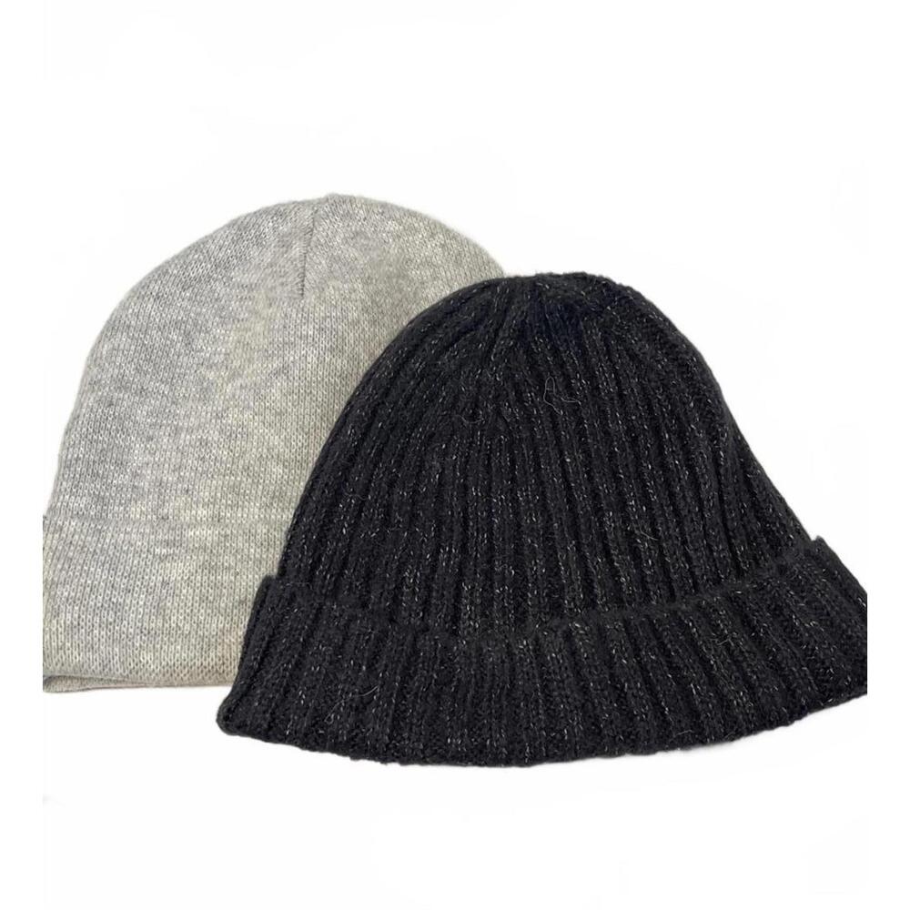 Mossimo Two-Piece Knit Beanie Set - Classic Grey & Black